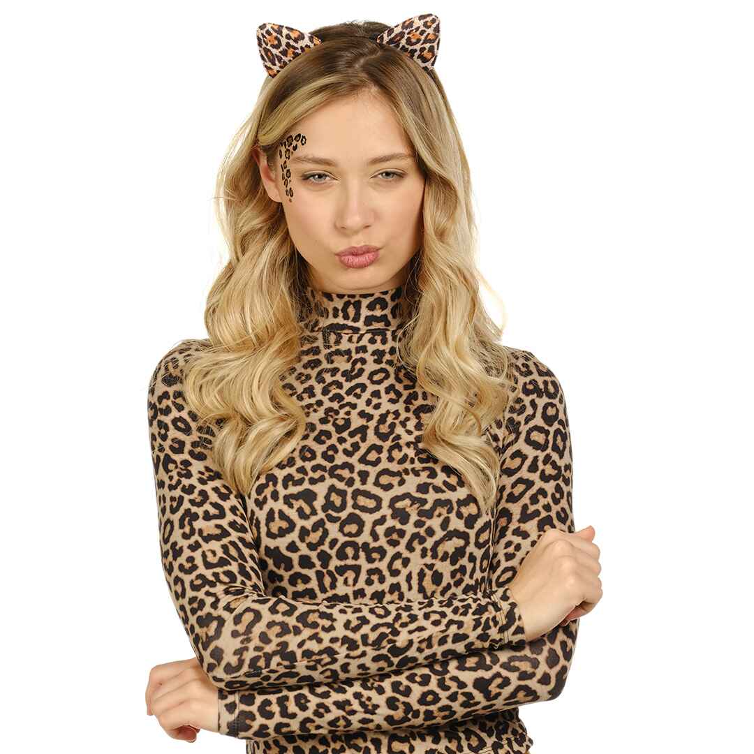 leopaprd cat ears for women black leopard ears headband car ears vanaguelite headbands