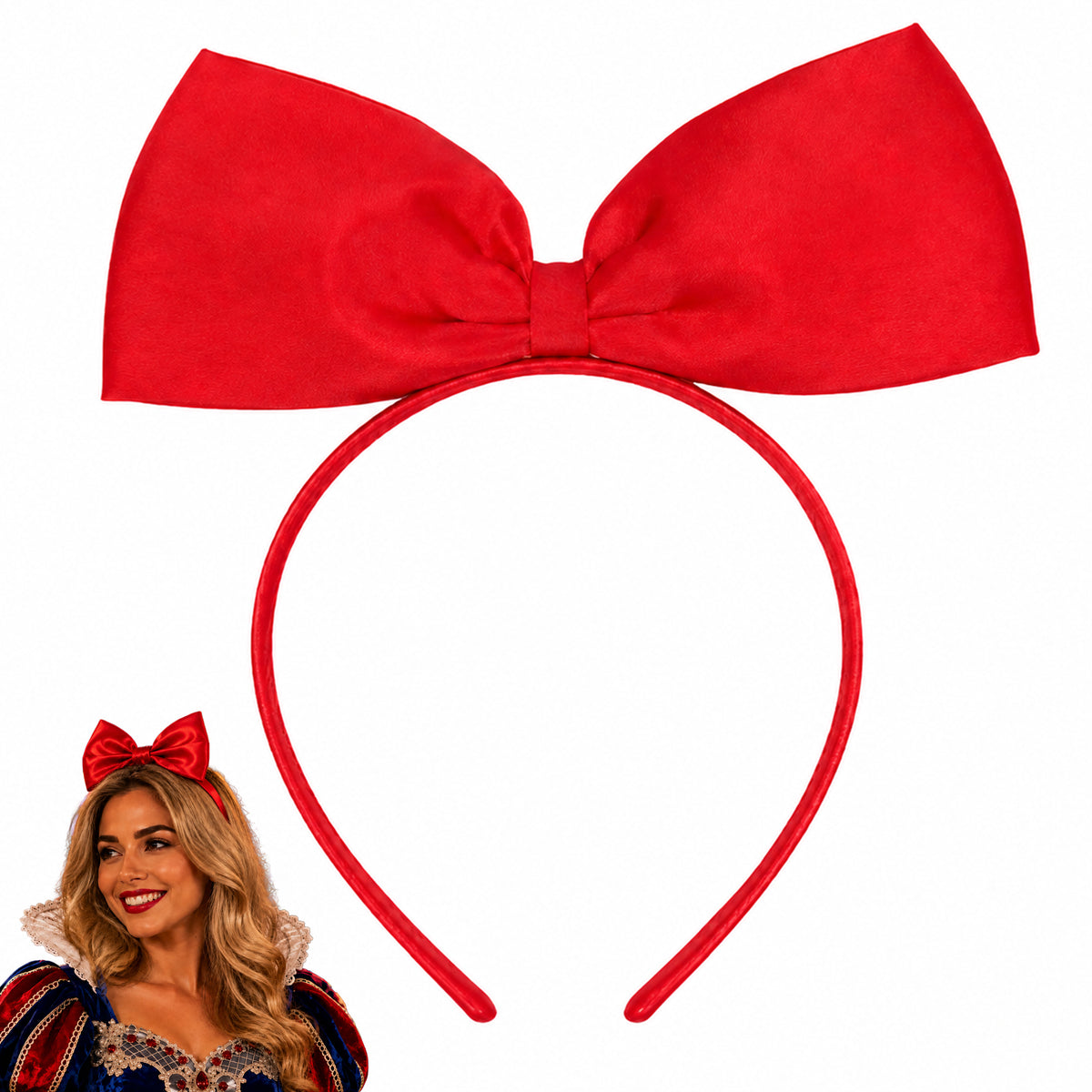 Large Red Bow Costume Headband
