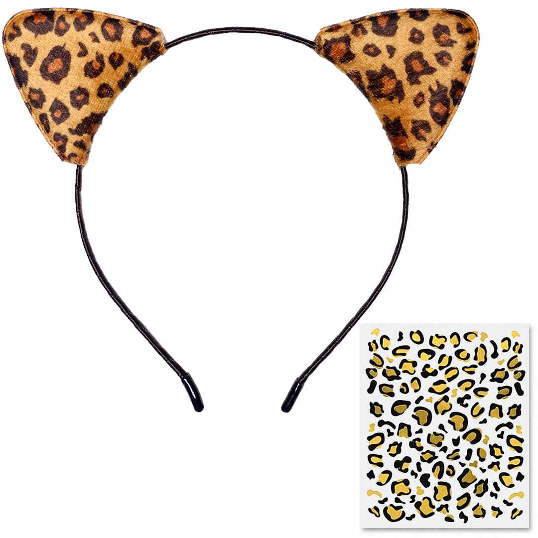 leopard print cat ears headband for girls cheetah headbands for women
