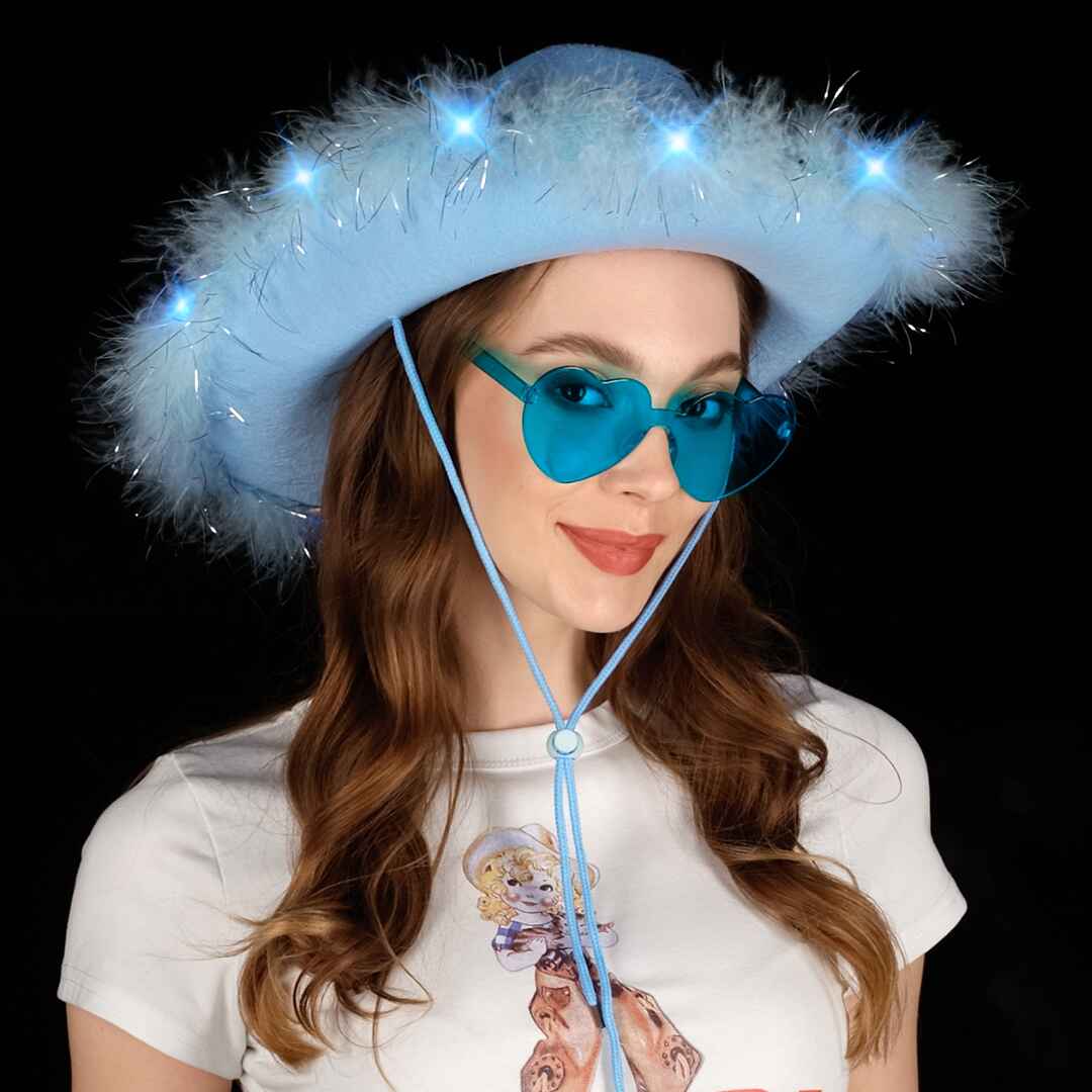 light blue light up cowboy hat cowgirl hat cowboy hats for women hats for women