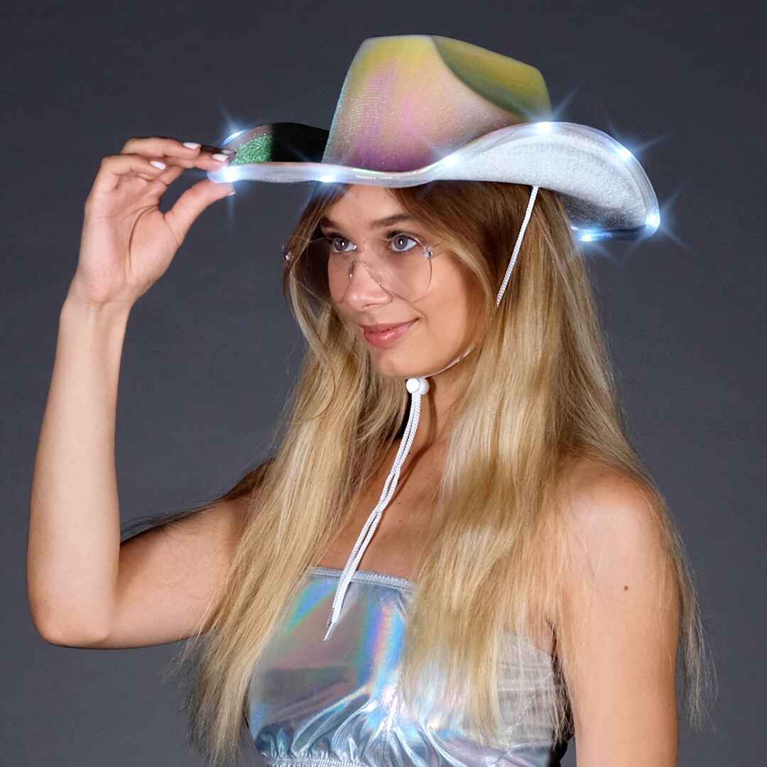 cowgirl hat silver fluffy cowboy hat with feathers cowgirl hat costume women princess cowgirl hat