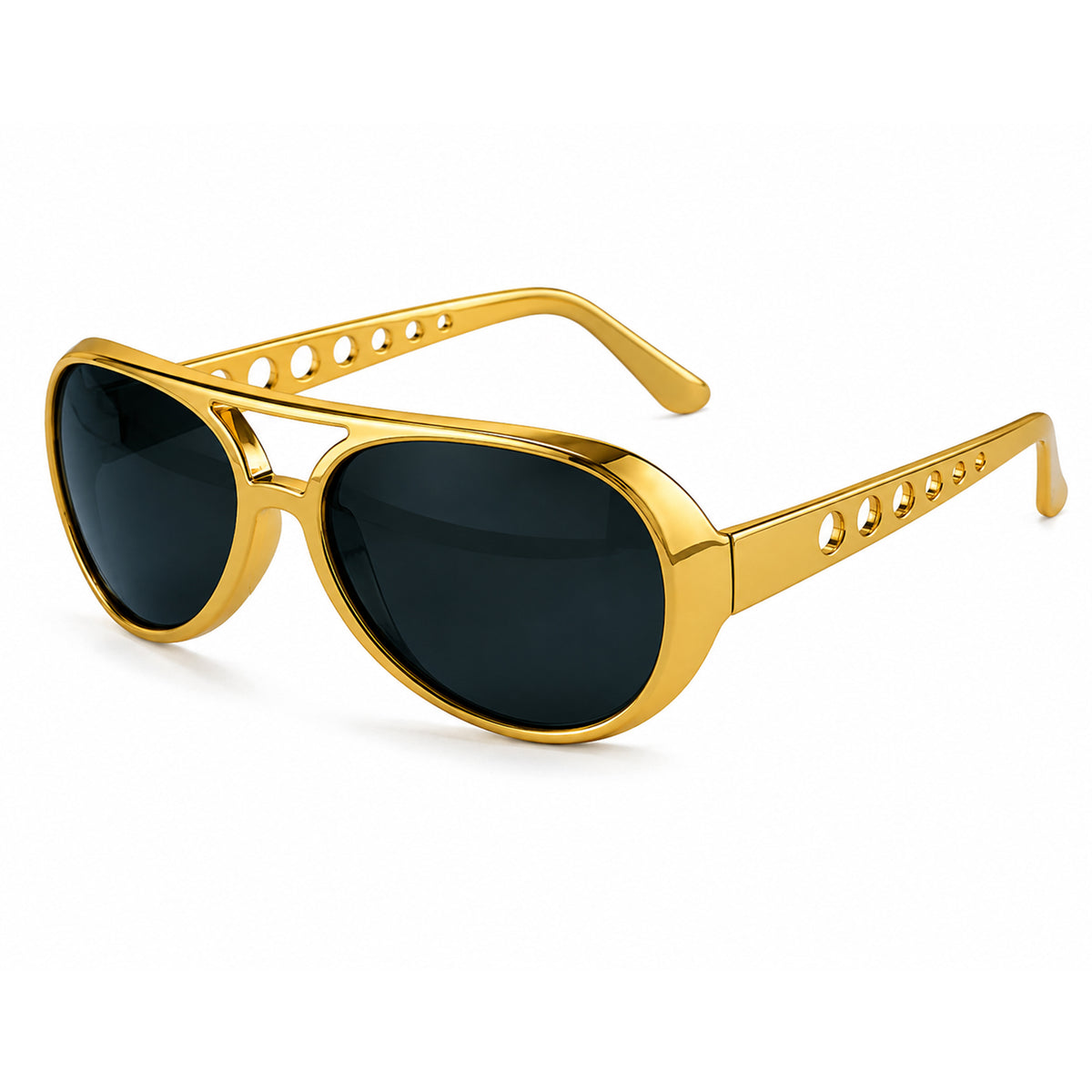 Gold Retro Aviator Costume Glasses