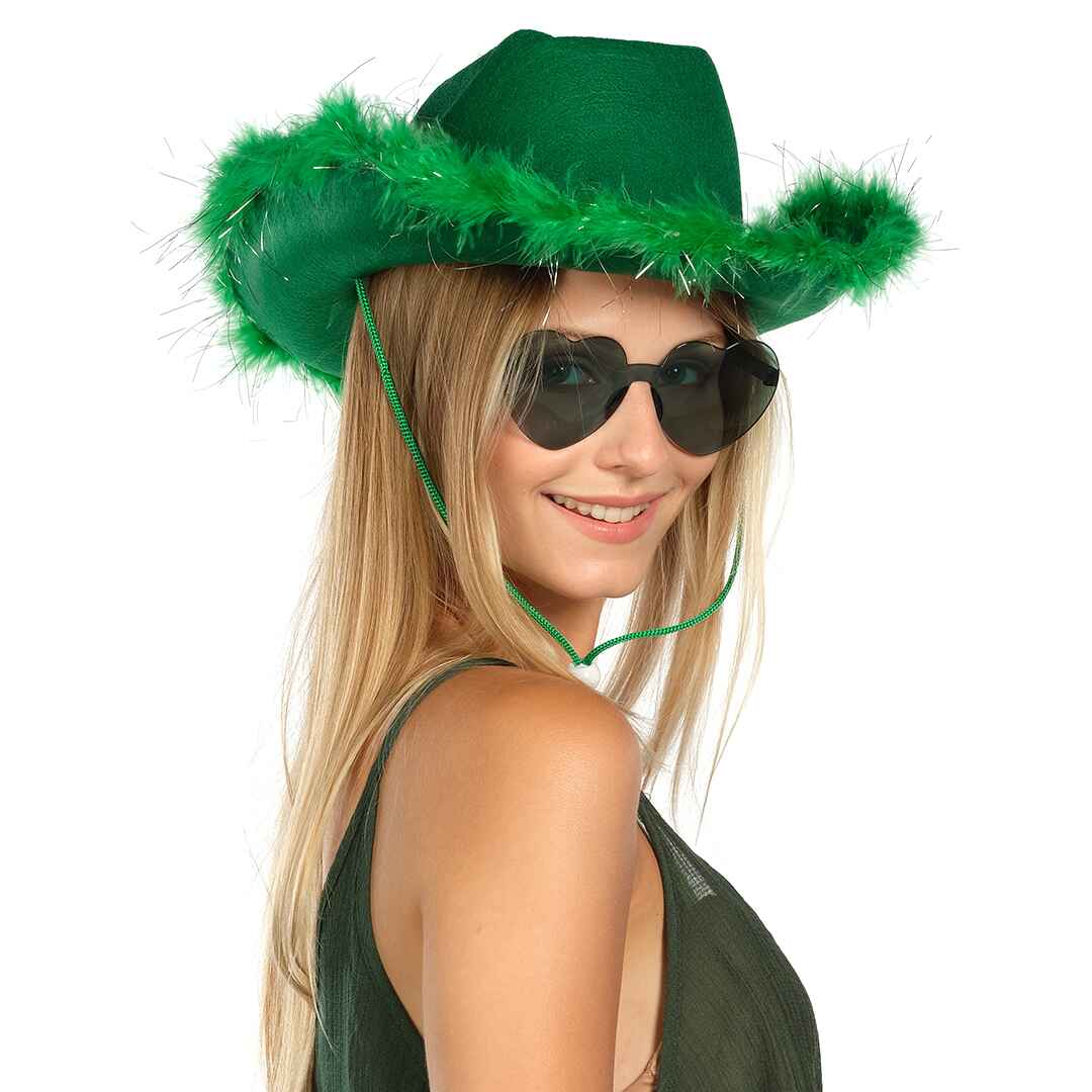 womens accesorios cowboy St Patricks hat and glasses wemon speace partys outfit cowboys 