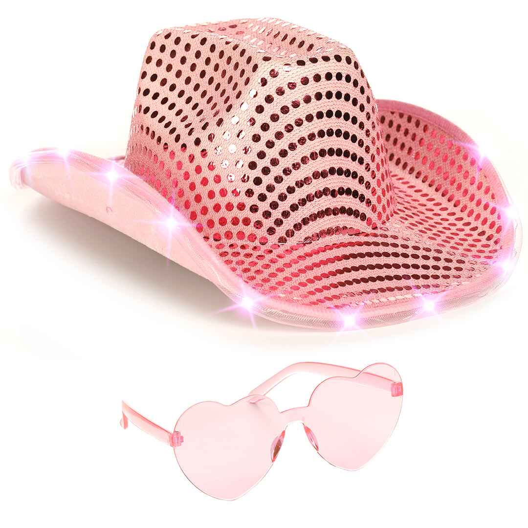 Pink Cowgirl Hat for women holographic space cowboy hat rave hat