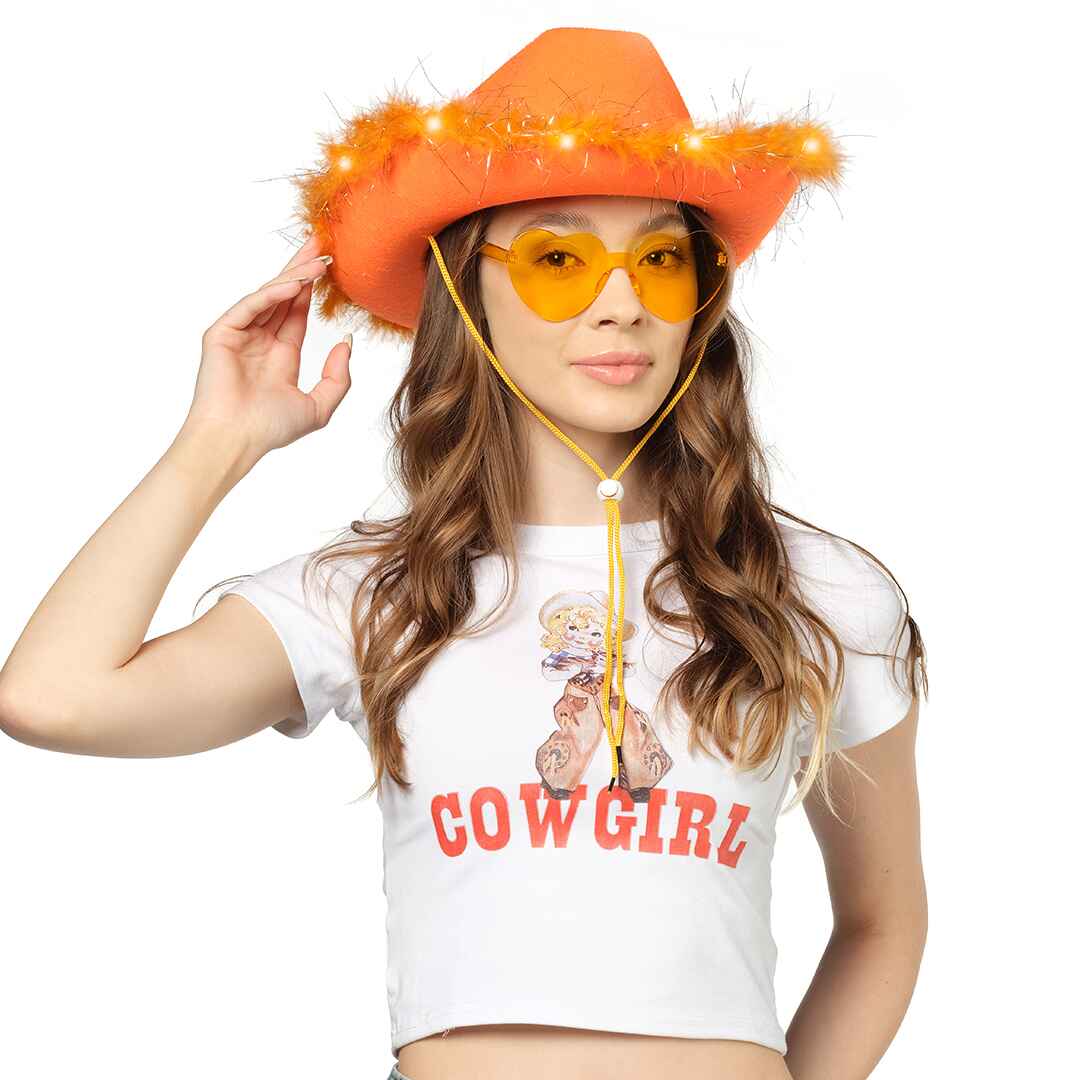 hat, cowgirl hat with feathers, stetson cowgirl hat, cowgirl hat party, cowgirl hat light up, bling cowgirl hat