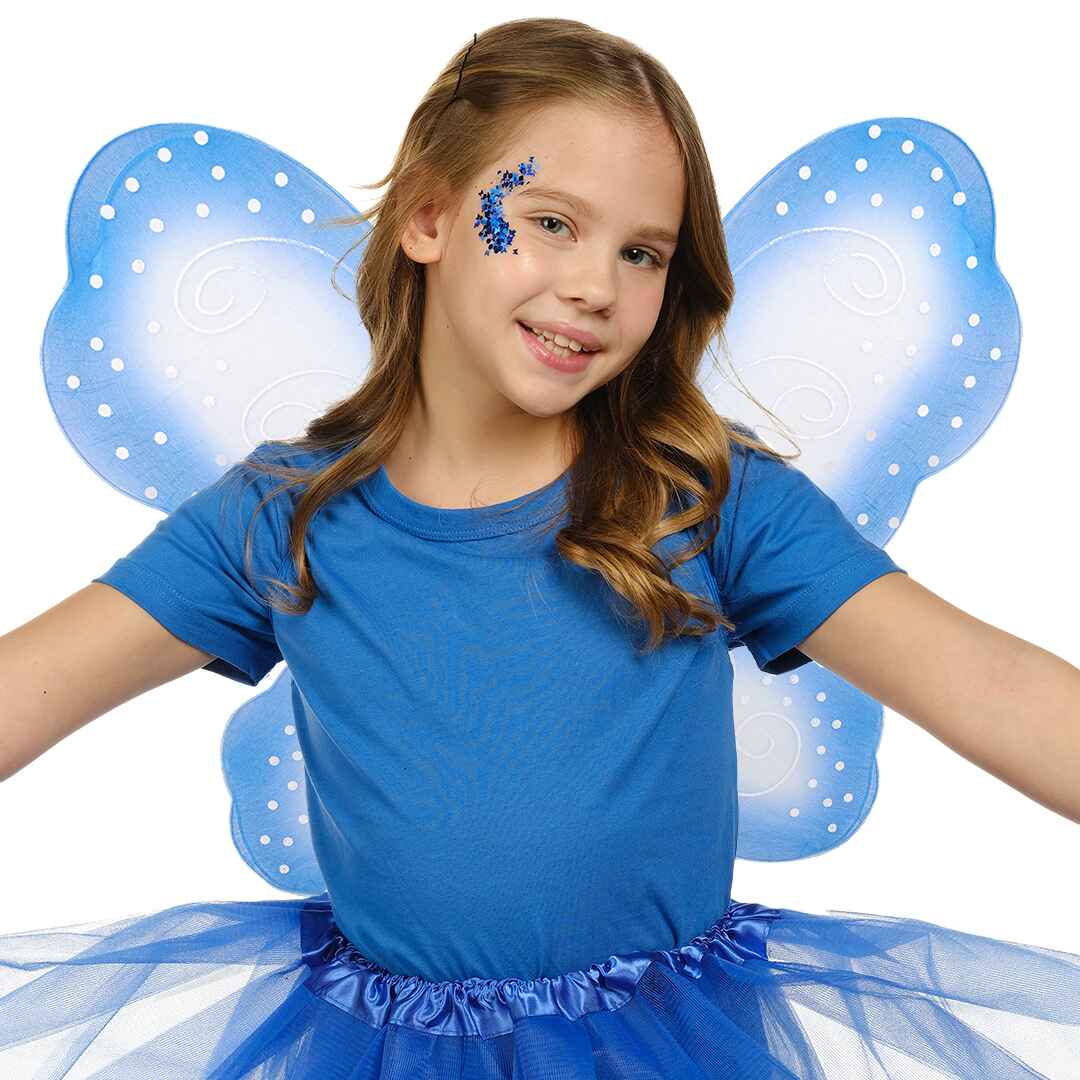 girls princess costume moth wings big wings dragonfly wings blue butterflies winx club outfit 