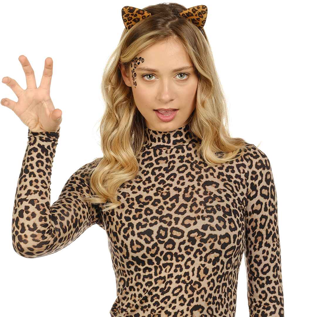 kitty leather accessory wild cheatah face stickers