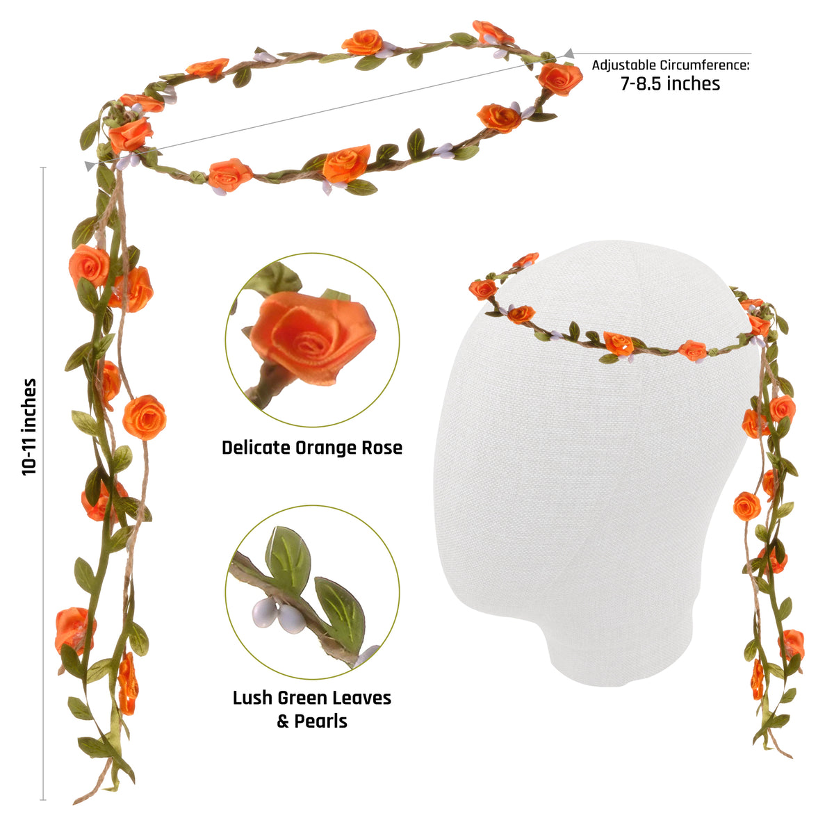 Orange Fairy Costume Accessories Set - Fairy Wings, Fairy Crown -FUNCREDIBLE