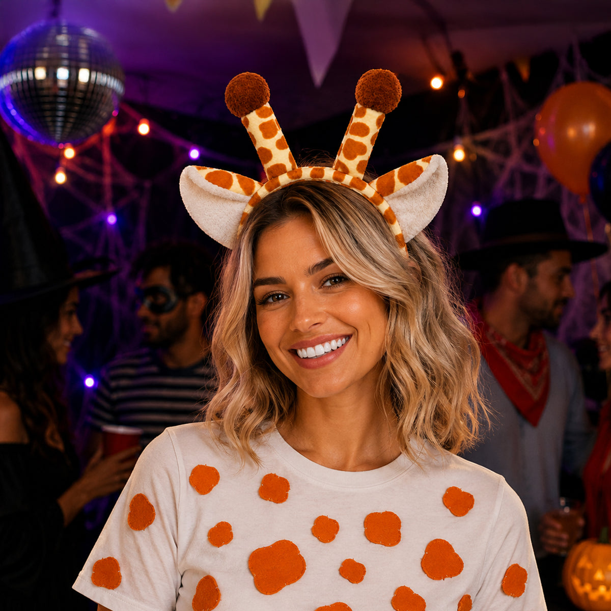 Giraffe Ears Headband & Spot Sheet styled for a costume party