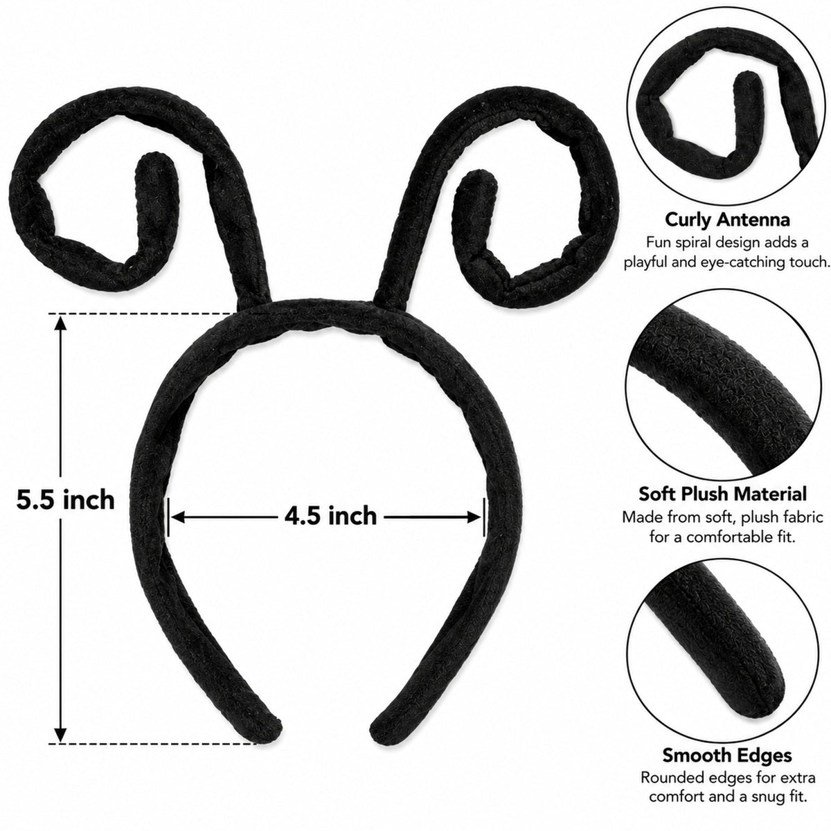 Light-Up Butterfly Wings & Antenna Headband Set - design and size details