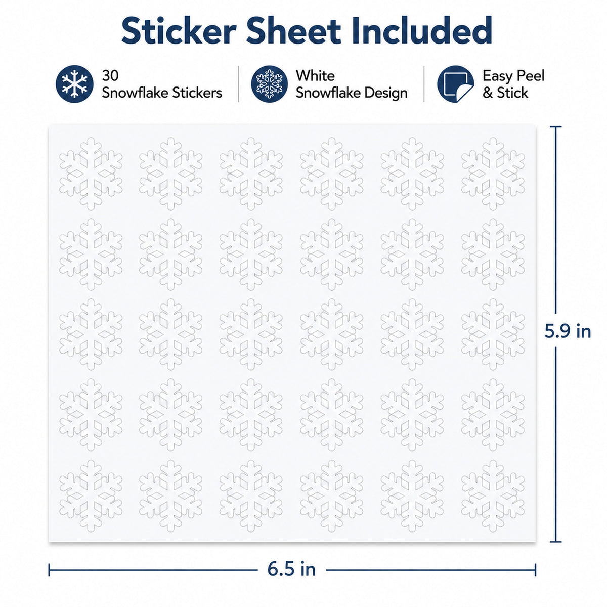 Christmas Mouse Ears Headband & Snowflake Sheet - design and size details