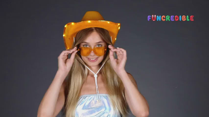 FUNCREDIBLE Light Up Cowboy Hat for Women