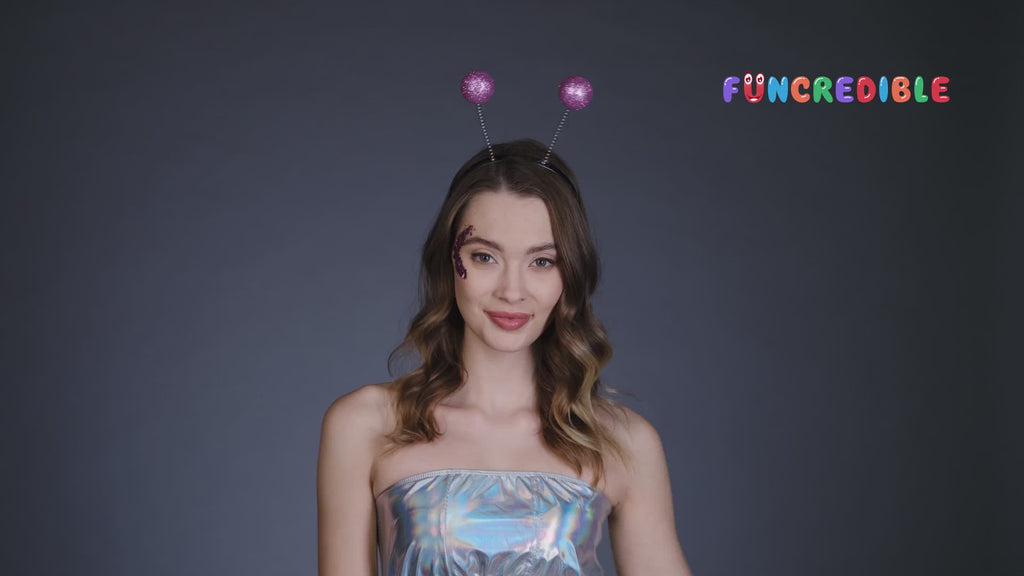 Funcredible Alien Headband with Chunky Glitter